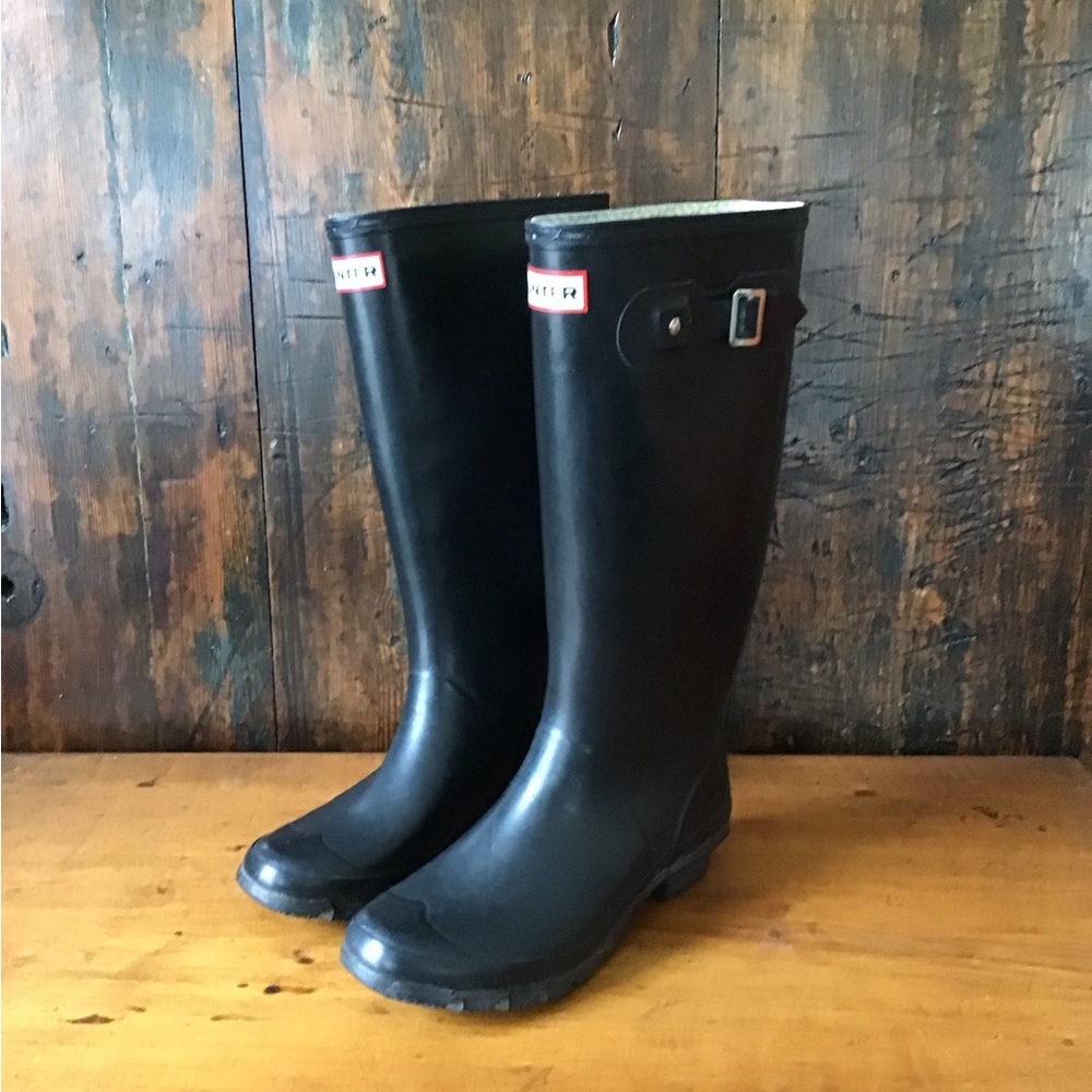 HUNTER Rubber Boots, Original Tall Matte Black. Size US 6M/7M Women's 7 - Picture 5 of 11